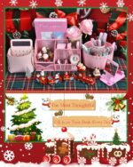 Pink Desk Organizers and Accessories With Mesh Desk Organizer and 360°Rotating Pen Holder and a Lot of Office Pink Office Supplies Beautifully Presented in a Gift Box Christmas Gifts - Image 4
