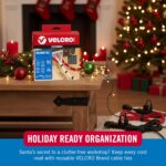VELCRO Brand 150pk Cable Ties Value Pack, 8in | Stocking Stuffer Gifts for Tech Lovers | For Wire Management and Cord Organizer | Replace Zip Ties with Reusable Straps, Reduce Waste - Image 3