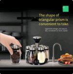 Kitchen rotating spice rack storage set, 360 degree rotating bracket, 6 glass jars, blank labels, space saving storage solution, suitable for kitchen and table use - Image 5