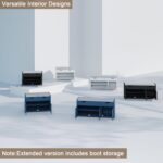 ChooChoo Shoe Storage Bench with Lift Top Storage, Entryway Bench with 2 Cushioned Seats, 3 Compartments, Adjustable Shelf, Shoe Cabinet for Entryway, Bedroom, Living Room, White - Image 7