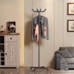 Industrial Coat Rack,Metal Pipe Coat Rack Stand Freestanding with 6 Hooks,Heavy Duty Coat Tree Sturdy Coat Racks for Entryway, Hallway, Bedroom (Black) - Image 3