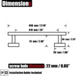 JQK Bath Towel Bar, 27 Inch Brushed Light Gold Towel Rack Bathroom, 304 Stainless Steel Thicken 0.8mm Towel Holder Wall Mount, Useable Length 24 Inch, TB110L24-BG - Image 3