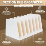Desktop File Organizer, Mail Organizer, 7 Compartments Office File Sorter, for Easy access to your files, Invoices, Letters and more - 4.5" Height x 8.8" Width x 5.5" Depth - White, Eco-Friendly - Image 4