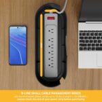 D-Line Cable Management Box, Power Strip Cover, Floor Outlet Hider, Desk Cord Organizer, Hide Extension Leads, 12.75" (L) x 5" (W) x 4.5" (H), for use with Power Strips up to 10.5in (L) - Small, Black - Image 4