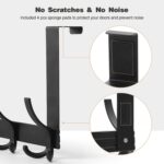 Over The Door Hooks for Hanging, Over The Door Hanger, Over The Door Towel Rack for Bathroom with 5 Triple Coat Hooks, Bathroom Towel Holder Towels Hanger (Black, 1 Pack) - Image 4