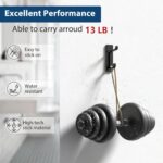 Wall Hooks for Coat and Towel: 13LB Adhesive Door Hanger Stick on, Black 4 Pack - Image 3