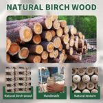 Wooden Coat Rack Stand, Vintage Wood Coat Rack Freestanding with Sturdy Triangle Base, Classic Coat Racks with 14 Hooks, Natural Birch Wood Coat Tree Hanger Stand for Entryway,Office - Image 4