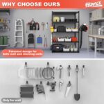 TORACK 15 PCS Garage Storage System Hooks, Shelving Hooks for Keyhole Shelving Units Wall Mount Utility Hooks for Tools, Ladders, Cords, Folding Chairs, Shovels and Rakes(Orange) - Image 3