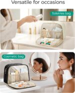 BAGSMART Travel Toiletry Bag, Large Wide-open Travel Bag for Toiletries, Puffy Makeup Cosmetic Travel Bag with Handle-Black - Image 3