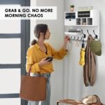 Key Holder Wall Mount with Mail Slot, Adjustable Entryway Shelf & Chalkboard – Farmhouse Key Hooks for Wall, Ideal for Coats, Bags, Keys in Home or Apartment - Image 3