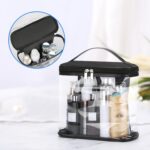 Heavy Duty Leak Proof Clear Travel Bags for Toiletries, Transparent Makeup Cosmetic Bag with Zipper and Handle (Large, Black) - Image 3