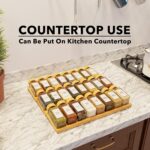 SpaceAid Bamboo Spice Drawer Organizer with 24 Spice Jars, 378 White Minimalist Spice Labels, 3 Tier Seasoning Rack Tray Insert for Kitchen Drawers, 15" Wide x 15" Deep x 2.6" Tall - Image 5