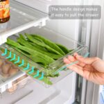 URALFA Fridge Drawer Organizer, Adjustable Refrigerator Drawers for Fruit and Vegetable, Pull Out with Handle, Shelf Holder Storage Box, Fit for Fridge Shelf Under 1.1" - Image 4