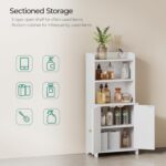 Bathroom Cabinet with 2 Doors, Small Freestanding Storage Cabinet with Adjustable Shelf, Slim Bathroom Organizers, Floor Cabinet for Small Spaces, Bathroom, 7.9" D x 14.7" W x 32" H, White - Image 4
