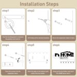 VIS'V Key Holder Wall Mount, Decorative Wooden Mail and Key Organizer with Storage Basket and Shelf, 2 Compartments, 6 Hooks, White - Image 4