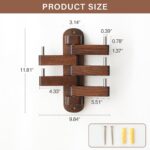Swivel Coat Rack Oak Coat Hooks, Wood Wall Hooks with 5 Swivel Foldable Arms, 12'' Length Wall Coat Rack Hat Hooks for Bathroom Entryway Bedroom Office Kitchen, Heavy Duty (Walnut) - Image 4