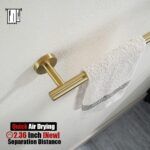 JQK Bath Towel Bar Brushed Gold, 18 Inch 304 Stainless Steel Thicken 0.8mm Towel Rack Bathroom, Towel Holder Wall Mount, Total Length 20.47 Inch TB110L18-BG - Image 4