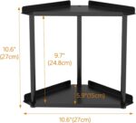 2 Tier Bathroom Counter Organizer, Vanity Organizer Corner Shelf, Skincare, Makeup Countertop Organizers, Kitchen, Bathroom Counter Storage, Black - Image 4