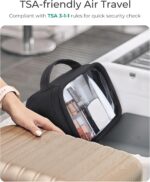 BAGSMART TSA-Approved Toiletry Bag, Large Opening Clear Makeup Bag with Handle, Quart Sized Travel Toiletry Bag, Carry-On Airline Compliant for Men and Women (Black) - Image 3