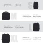 4 Set Compression Packing Cubes Travel - Travel Accessories Expandable Packing Organizers for Carry On - Essentials Luggage Bags - Black - Image 5