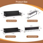 5 Pack Magnetic Shelves for Fridge and Washing Machine, Magnetic Laundry Organizer, Magnetic Spice Rack for Refrigerator with Versatile Hooks, Paper Towel Holder and Metal Storage Baskets - Image 3