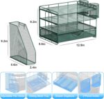 gianotter 4-Tier Desk Organizer with Drawers, File Holders, Letter Trays and Pen Holders - Workspace Accessories for Office Supplies (Green) - Image 5