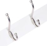 Amazon Basics Rectangular Farmhouse Wall-Mounted Coat Rack with Storage Hooks, 5 Hooks, White - Image 3