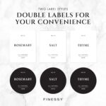 FINESSY Bamboo Glass Spice Jars with Labels and Shaker Lids Clear Empty 4oz 24 Pack Bottles Set, Glass Spice Containers with Labels, Seasoning Organizer Jars - Image 4