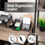 Mind Reader 7-Compartment Desktop Organizer, File & Accessory Storage, Metal Mesh Office Organizer for Desk, Workspace, Mail, Black - Image 3