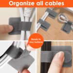 Cable Management Under Desk Cord Organizer, Cable Organizers for Cords, Hook and Loop Cable Ties, Adhesive Wire Straps, Reusable Cord Holder for Electronics & PC, Home & Office Essentials (40) - Image 5