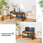 latifolia Shoe Rack Bench, Entryway Shoe Bench with Cushion, Flip-Open Storage Compartment, 2-Tier Shoe Organizer(Green,21.65''L) - Image 4