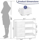 Somdot Shoe Rack, 3 Tier Shoe Organizer with 3 Drawers, Metal Shoe Storage Shelf for 6-9 Pairs of Shoes, Narrow Shoe Rack for entryway, White Leather - Image 4