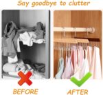 4 Pack Anti Slip Multi Hook Coat Racks,Tie Rack,Bra Hangers for Closet Organizer with 8 Hooks 360 °Swivel Wooden Hanger for Closet for Tie,Tank Top,Bra, Scarf,Hat - Image 4