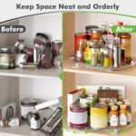 2 Pack Lazy Susan Organizer for Refrigerator, 14.17" X 10.24" Fridge Organizers and Storage, Lazy Susan Turntable for Cabinet, Non-Skid Fridge Organizers for Pantry, Table Top - Image 4