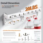 Key Holder Wall Mount with Shelf, 4 in 1 Coat and Key Hanger with Metal Hooks, Entryway Wall Mounted Shelf with Mail Holder for Living Room, Bedroom (White) - Image 3