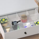 Onerbuy 8pcs Adjustable Grid Drawer Dividers DIY Plastic Closet Separator Tidy Organizer Container for Underwear Socks Belt Office Supplies(Transparent White) - Image 3