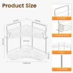 Corner Bathroom Counter Organizer 2 Tier Bathroom Organizers and Storage Countertop with Hooks Skin Care Exquisite Vanity Organizer Countertop Bathroom Storage Dresser, Kitchen-Clear - Image 3