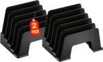 1InTheOffice Plastic Incline Desktop File Sorter, 5 Compartments, Black - Image 2