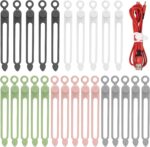 25 Pcs Silicone Cable Ties, Reusable Cable Straps Wire Organizer, Cable Management Cord Organizer for Fastening Earphone Phone Charger Home Office Desk Kitchen Appliances Cable Cords Wires - Image 2
