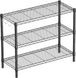 3-Shelf Adjustable Metal Shelf Wire Shelving Unit Storage Rack Display Shelf for Office,Kitchen,Bedroom,Bathroom,Laundry,Pantry Basement,Garage(Black,36" L x 14" W x 30" H) - Image 2