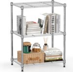 450 lbs Wire Storage Shelving 3-Tier Utility Shelving Unit Steel Organizer Wire Rack for Home,Kitchen,Office,Chrome(11.8" D x 17.7" W x 26.4" H) - Image 2