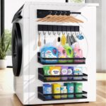 5 Pack Magnetic Shelves for Fridge and Washing Machine, Magnetic Laundry Organizer, Magnetic Spice Rack for Refrigerator with Versatile Hooks, Paper Towel Holder and Metal Storage Baskets - Image 2