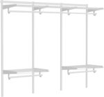 6-10FT Closet Shelving System, Adjustable Metal Wire Shelf, Wall-mounted Closets Kit with Expandable Hanging Rod, DIY Organization Rack for Walk-in/Built-in Wardrobe of Bedroom, Laundry - Image 2