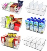 6-Pack Pantry Organizer Bins – Clear Storage Containers for Pantry, Kitchen, Fridge, Cabinet, or Shelf – Perfect for Snacks, Food, Drinks & Multi Purpose - Image 2
