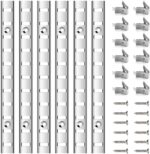 6 Pcs 36 Inch Shelf Pilaster Adjustable Shelf Brackets Stainless Steel Mortise Mount Pilaster Strip Standards with 12 Shelf Clips and Screws for Wall Shelving System Closet Organization Storage - Image 2