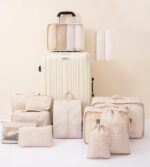 8-Piece Travel Packing Cubes Set, Luggage Organizers with Toiletry Bag, Shoe Bag, Cosmetic Storage, Black - Image 2