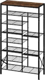8-Tier Shoe Rack, Shoe Storage Organizer with Boots Storage, Large Capacity Shoe Shelf Holds 20-23 Pairs of Shoes, Durable and Stable, for Entryway, Closet, Hallway, Dorm Room, Rustic Brown - Image 2