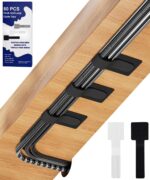 80PCS Hook and Loop Cable Ties, Hook and Loop Cable Straps, Under Desk Cable Management, Adhesive Cable Clips, Sticky-Back Cord Organizer for Desk, Household & Office Organization (Black+White) - Image 2