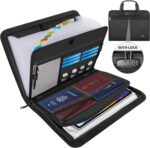 Andyer Fireproof Accordion File Organizer with Lock, Important Document Organizer Holder with Handle, 13 Pockets Expanding File Folder Binder, Portable Document Folder Storage for Business Travel - Image 2