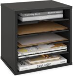 Ballucci File Organizer Paper Sorter, 5 Tier Adjustable Shelves Office Desk Organizer, 13 5/8" x 9 1/4" x 12", Black - Image 2
